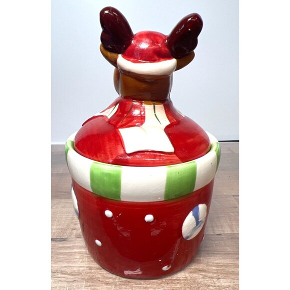 Royal Norfolk Reindeer-Themed Ceramic Jar - Picture 3 of 5